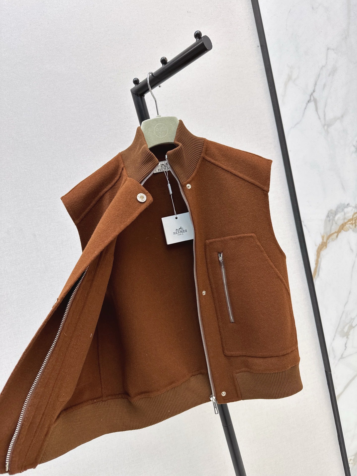 He 25 Wool double-faced vest jacket