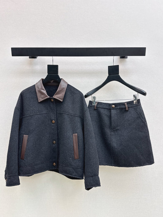 Bru 25 New Double-faced Wool Suit(Black/LVORY )