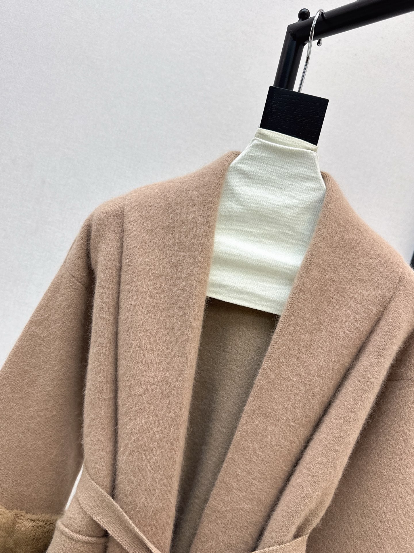 Fen 25 Rex rabbit fur cuffs mid-length sweater coat(BEIGI/BROWN)