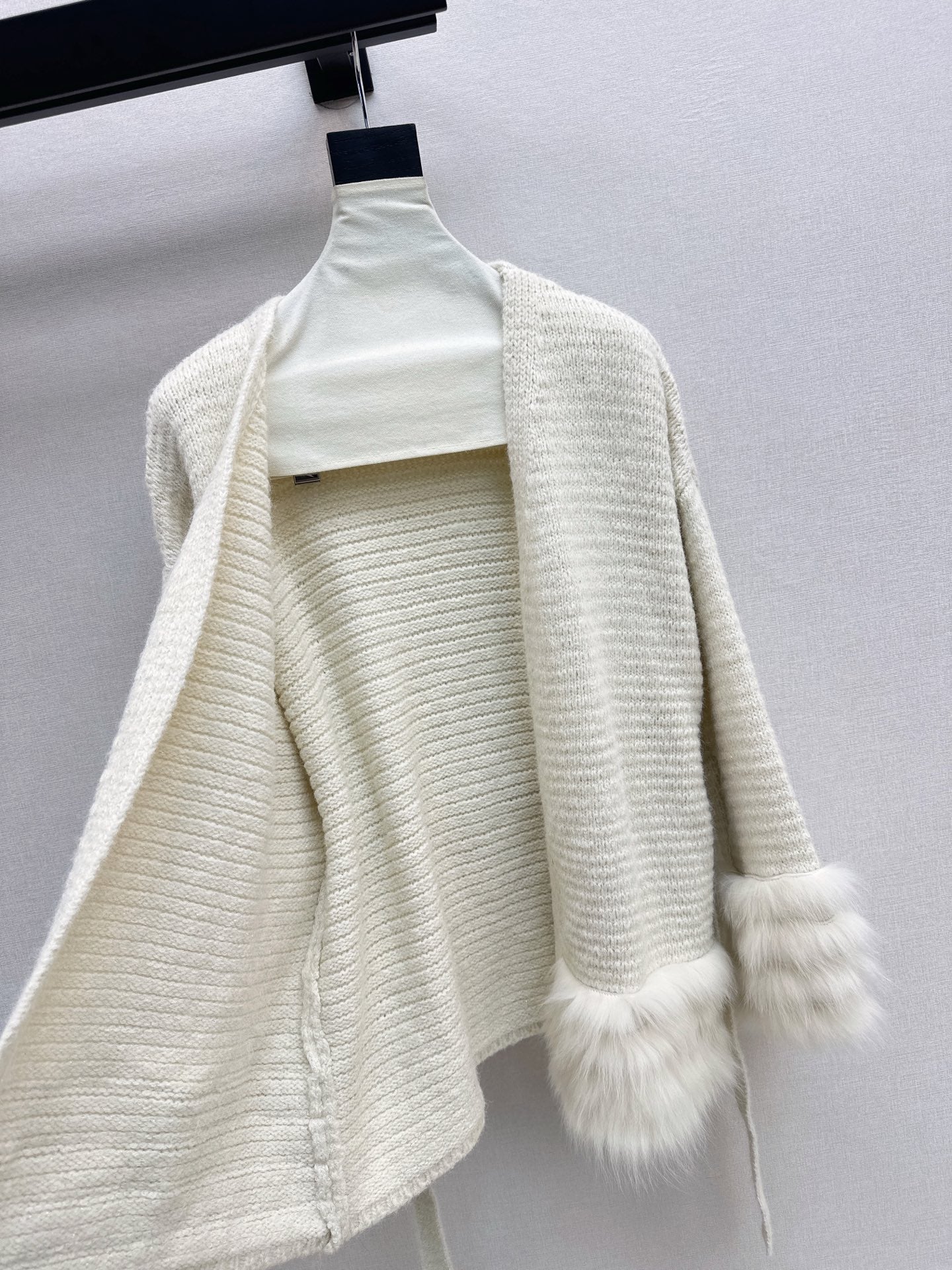 Fen 25 fox fur collar v-neck coat(BEIGI/BROWN)