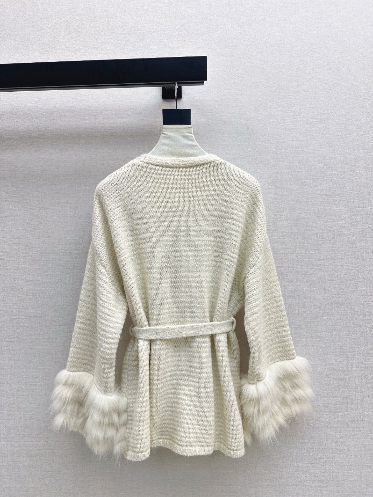 Fen 25 fox fur collar v-neck coat(BEIGI/BROWN)