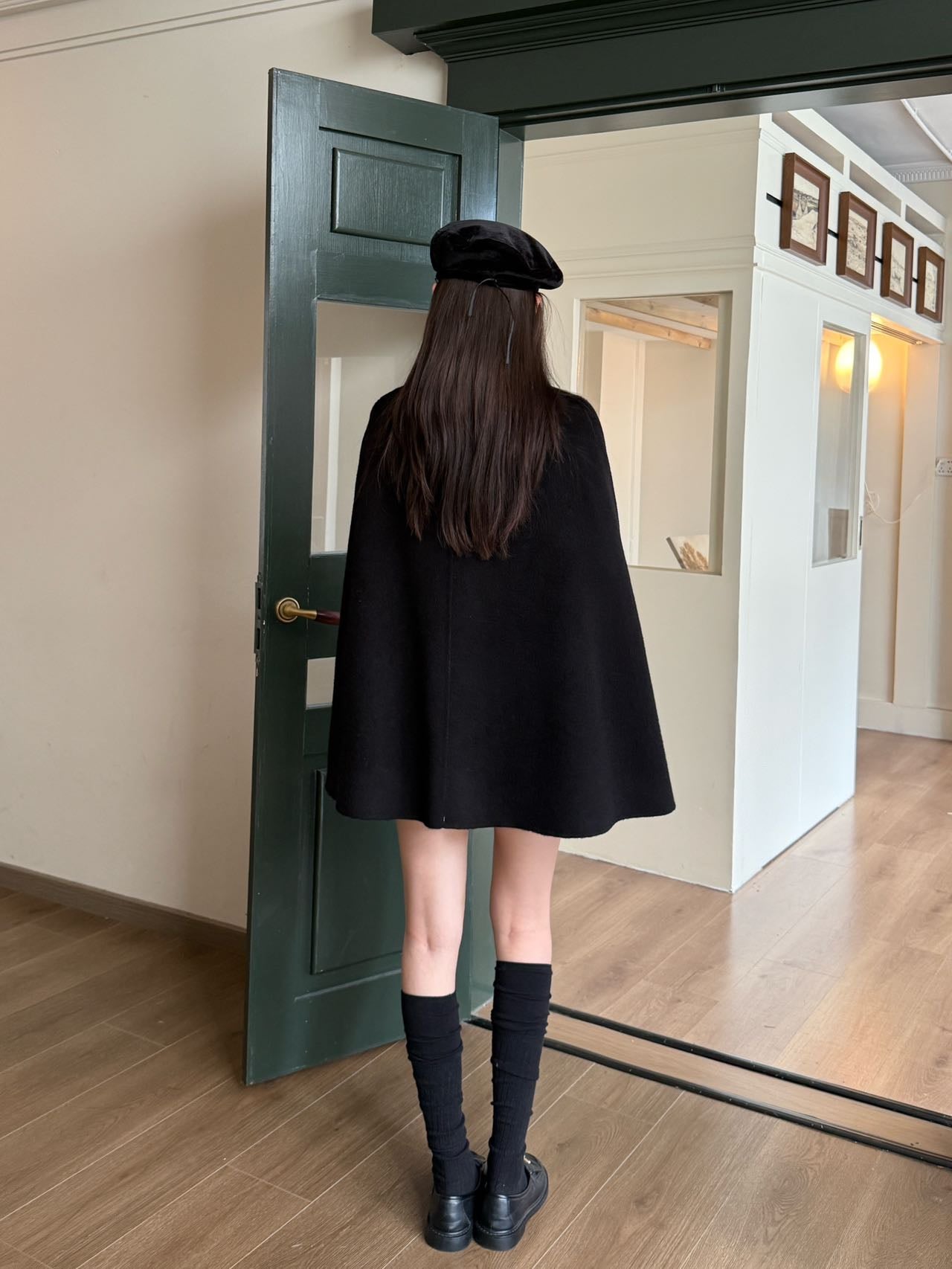 Di 25 Double-faced wool cape coat