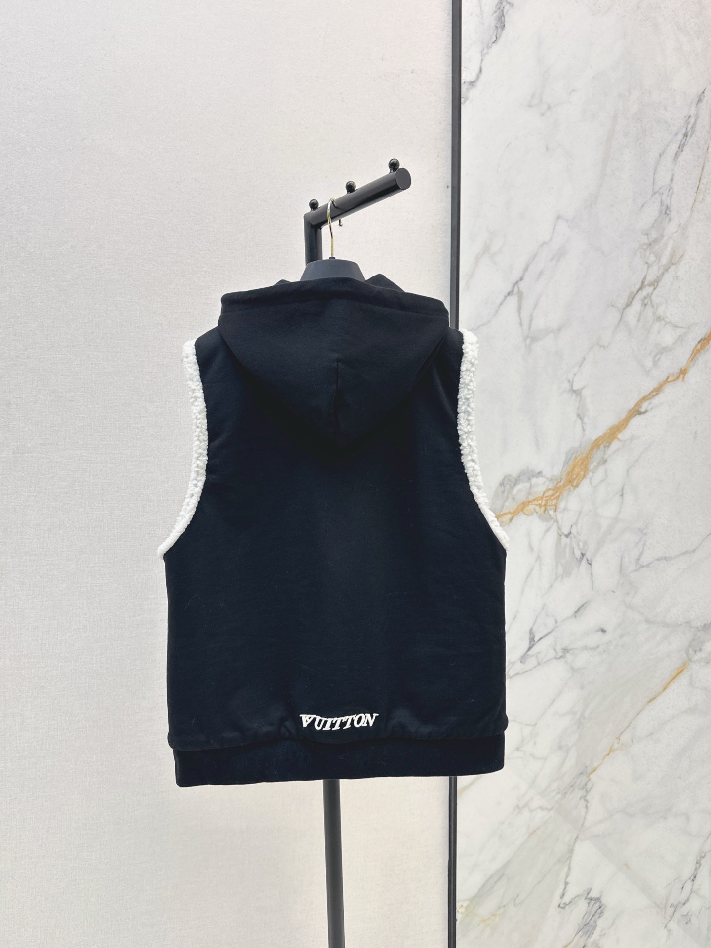 L 25 Reversible Hooded Teddy Bear Vest Jacket
