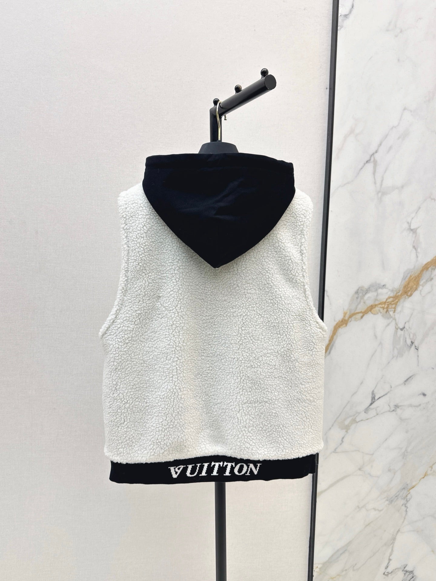 L 25 Reversible Hooded Teddy Bear Vest Jacket