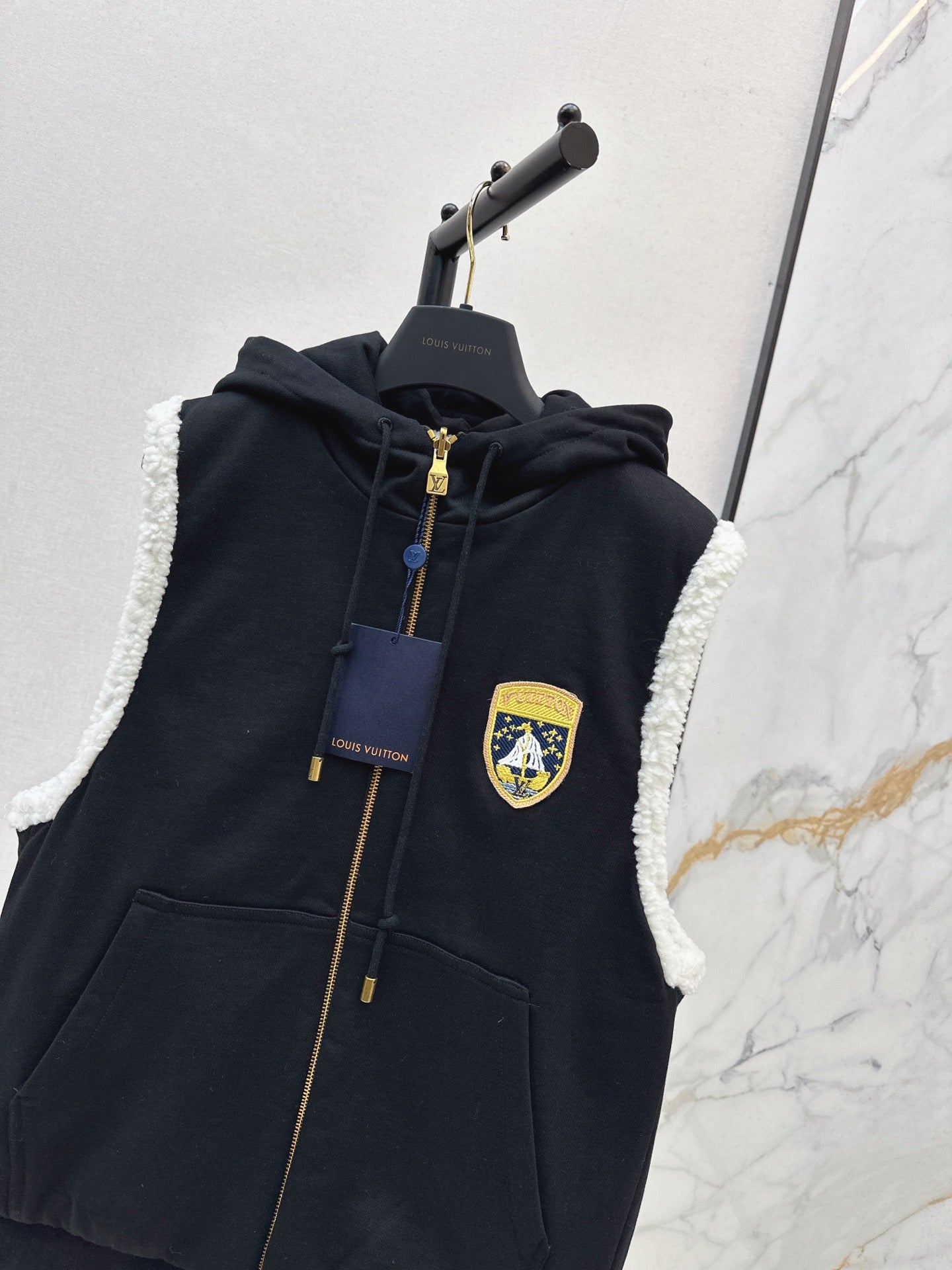 L 25 Reversible Hooded Teddy Bear Vest Jacket