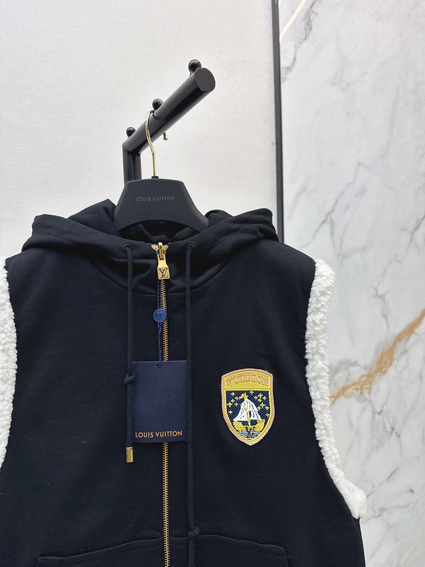 L 25 Reversible Hooded Teddy Bear Vest Jacket