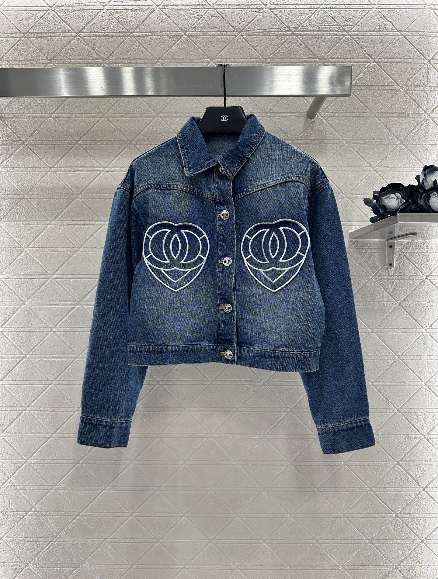 C 25 Heart logo denim jacket