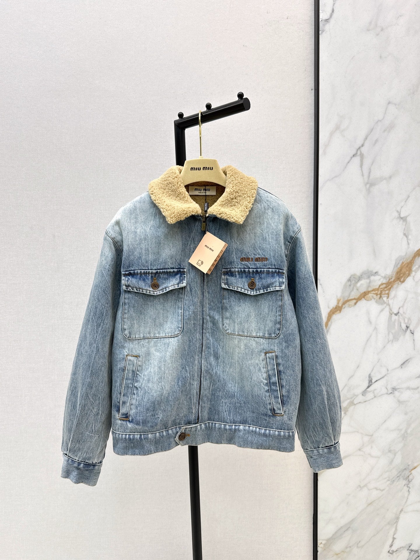 Mi 25 Lambswool collar denim jacket