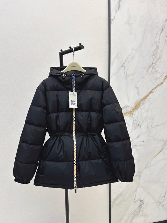 Bur 25 Vintage Check Hooded Down Jacket(BLACK/GREEN)