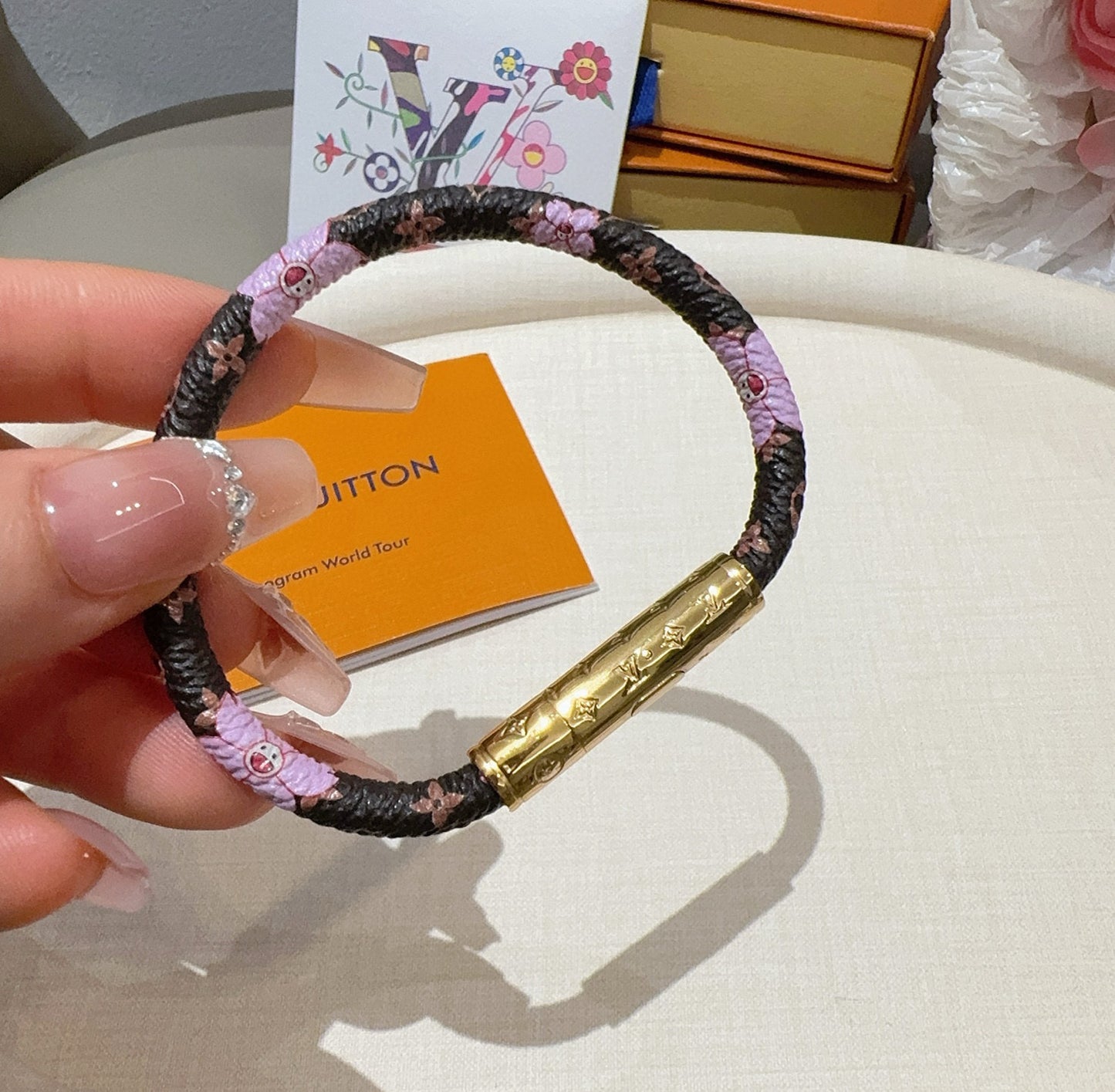 L 25 Vintage leather rope bracelet