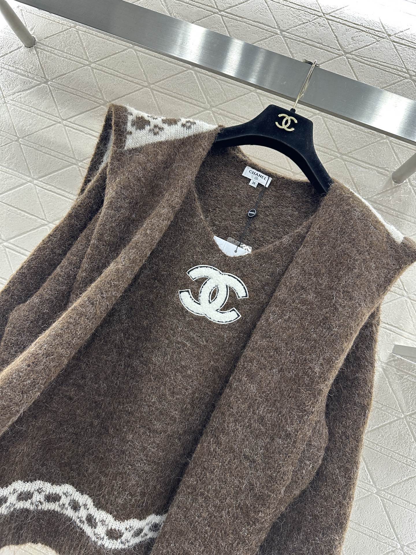 C 25 Shawl knitted wool sweater two-piece set