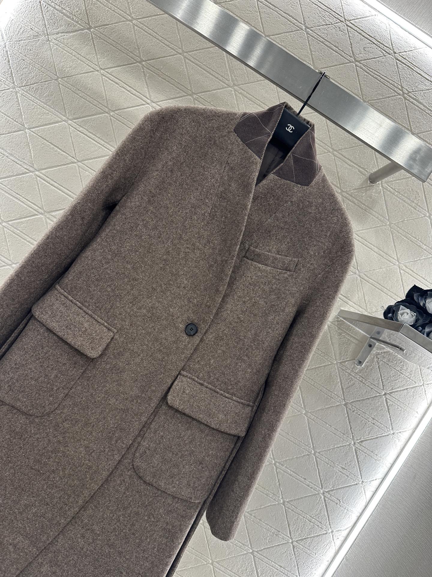 Bru 25 Belted long wool coat