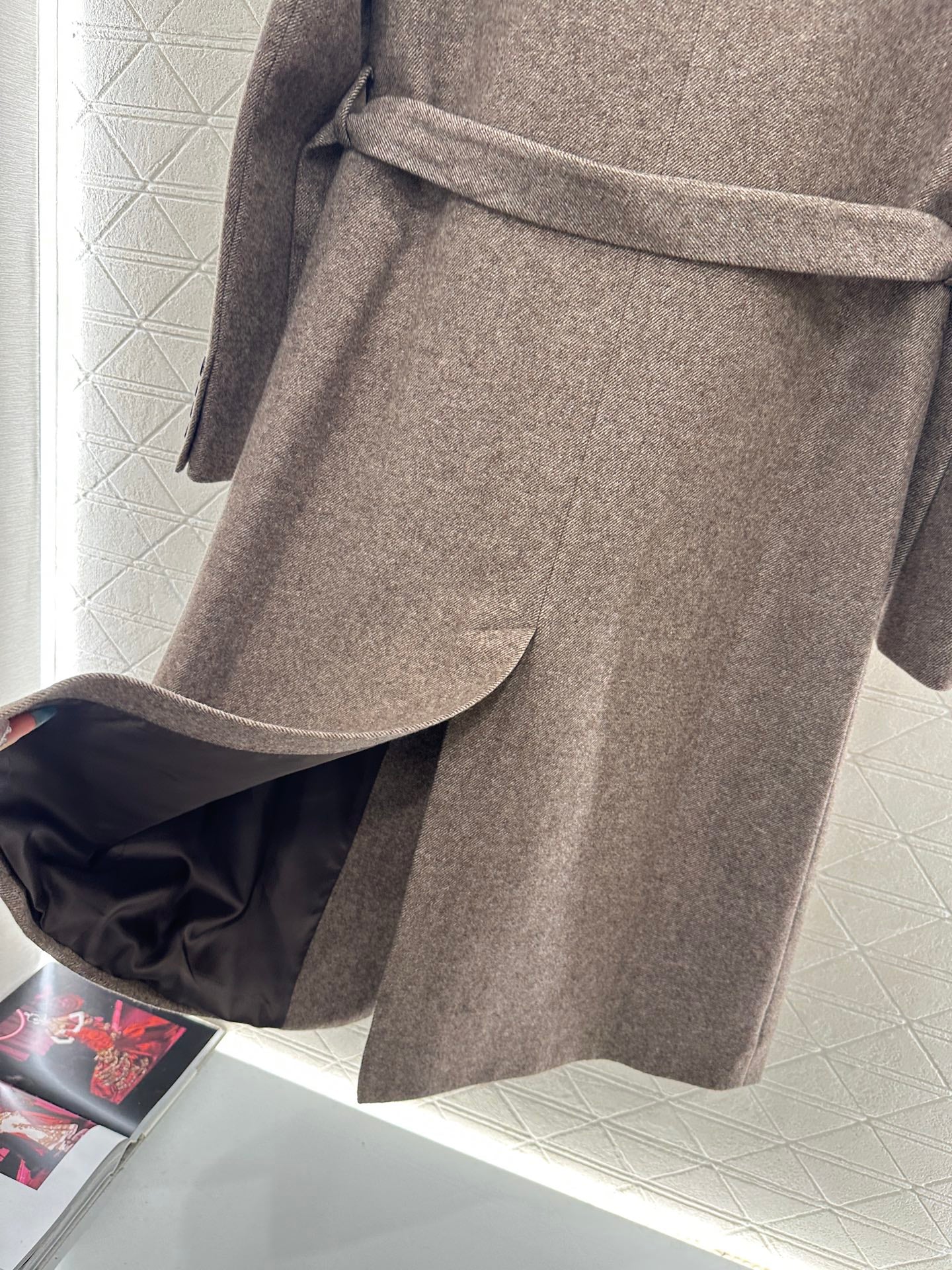 Bru 25 Belted long wool coat