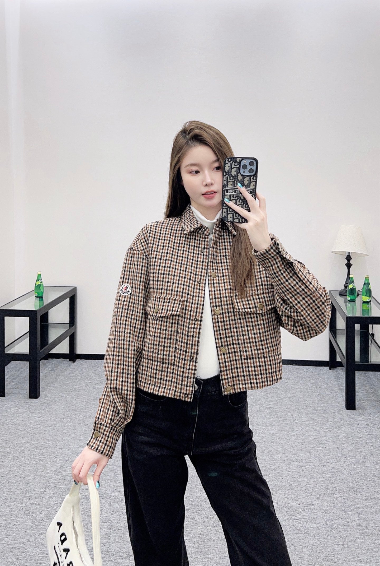 Mon 25fw Plaid shirt