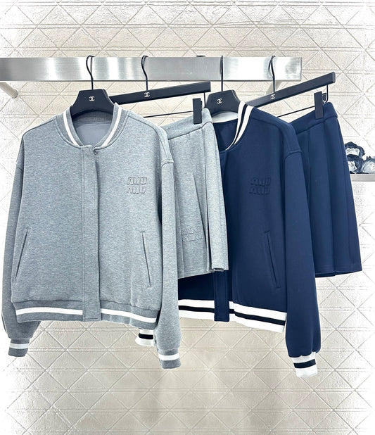 Mi 25 Baseball Jacket Pleated Skirt Set