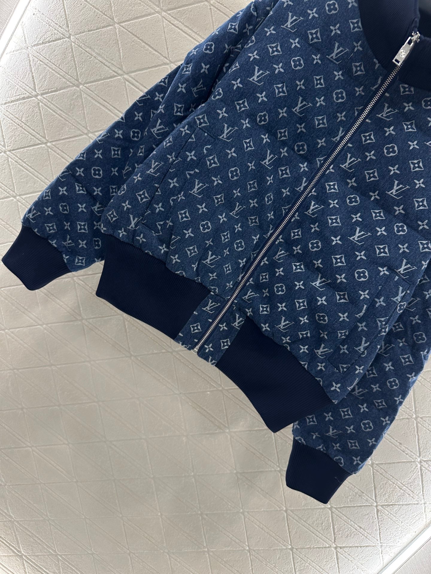 L 25 Stand collar denim down jacket