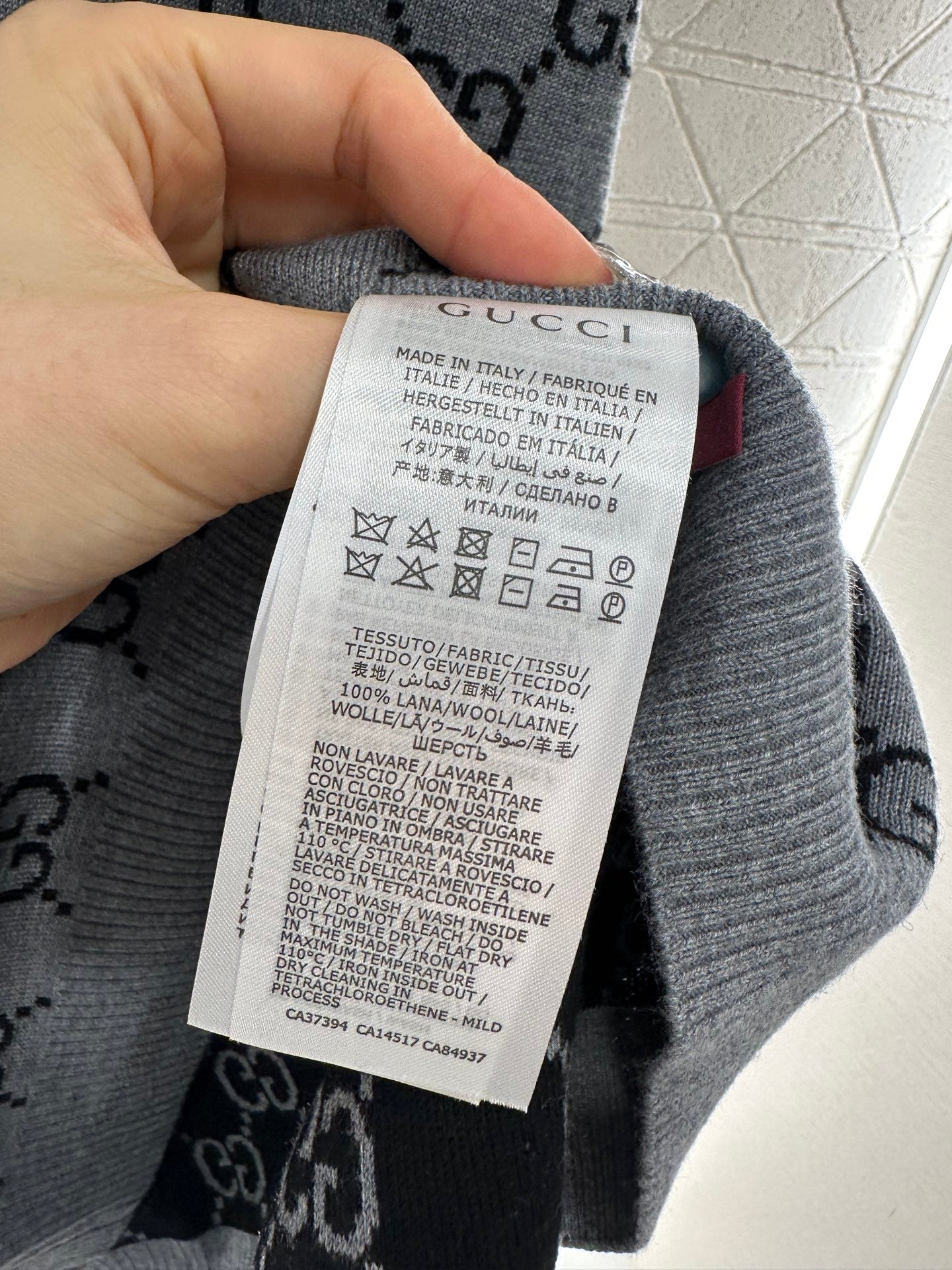 Gu 25 Jacquard wool knit short-sleeved dress