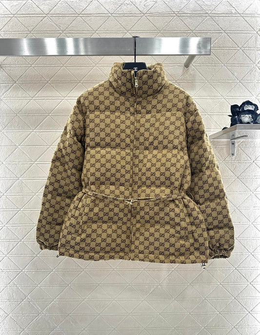 Gu 25 Jacquard belt down jacket