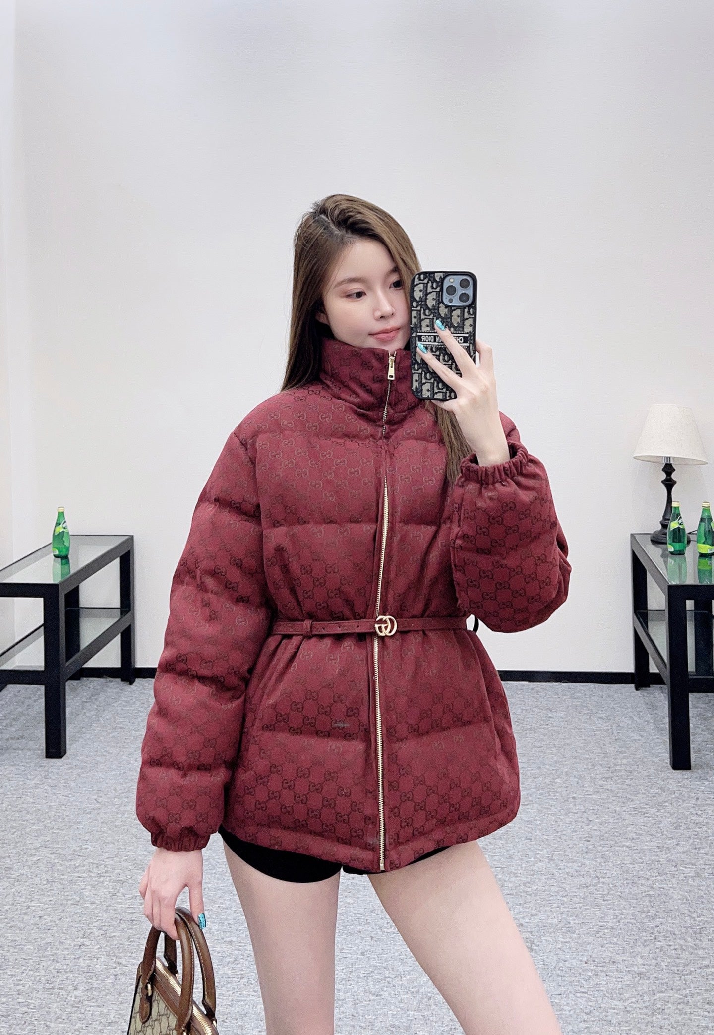 Gu 25 Jacquard belt down jacket