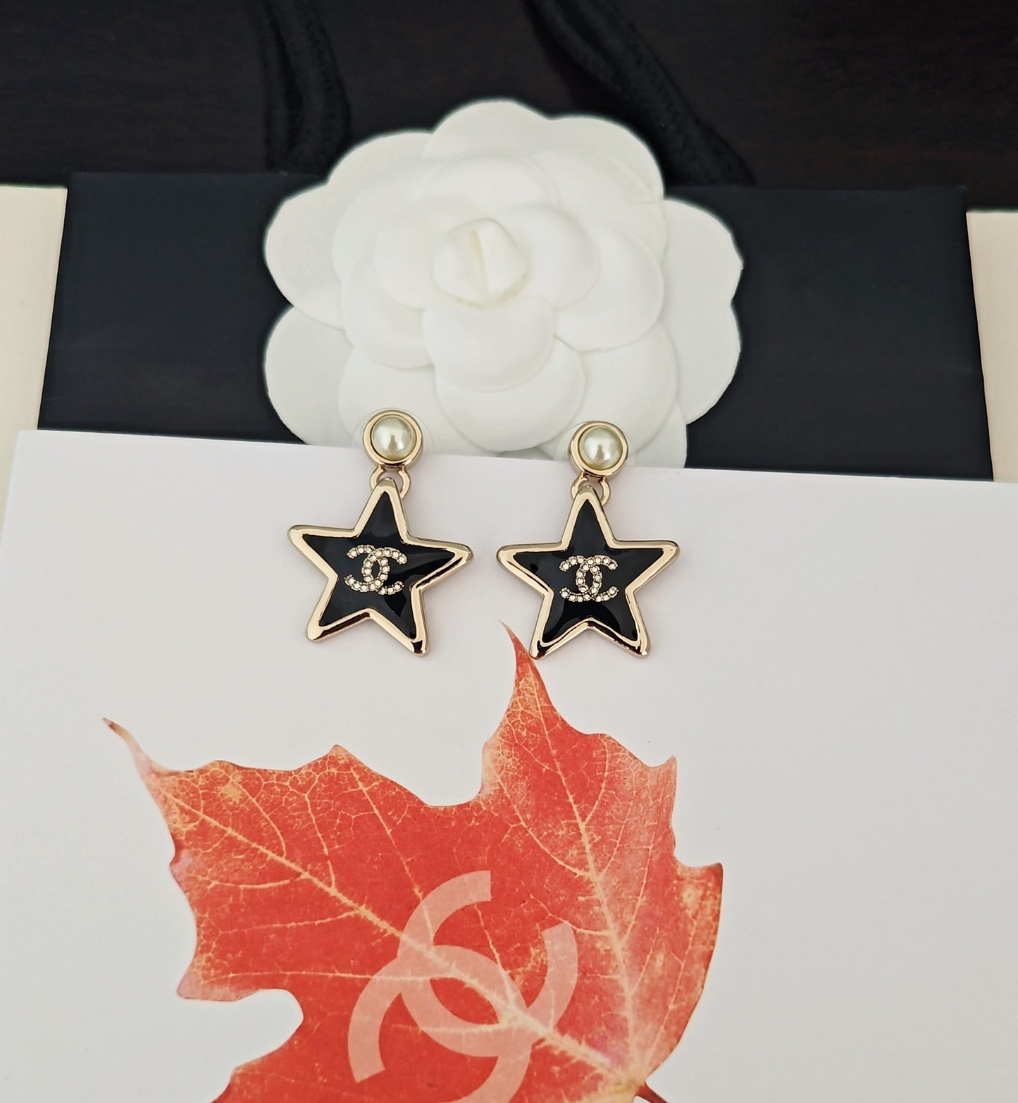C 25 Resin five-pointed star earrings