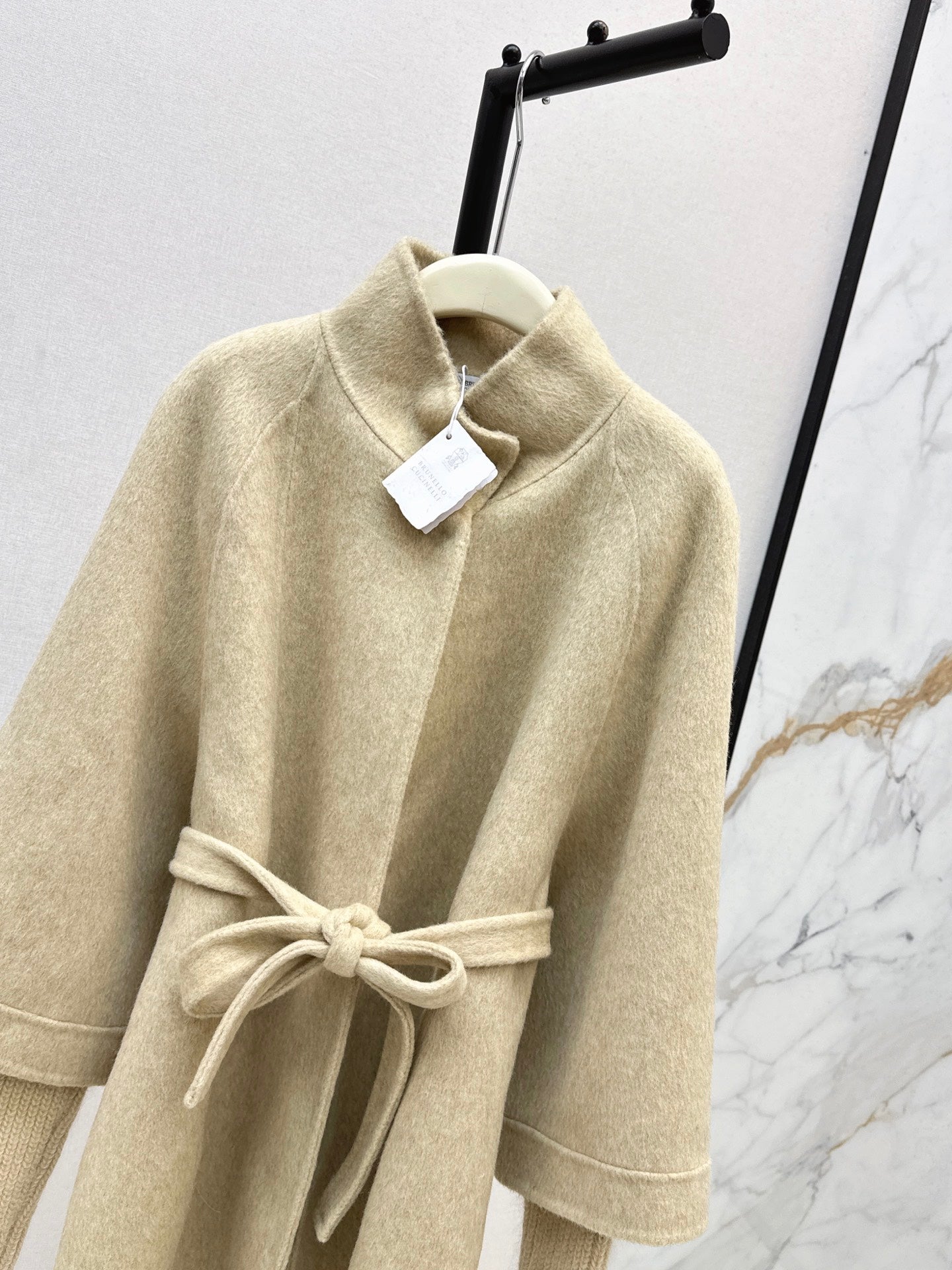 Bru 25 wool and cashmere coat(BEIGI/BLACK)
