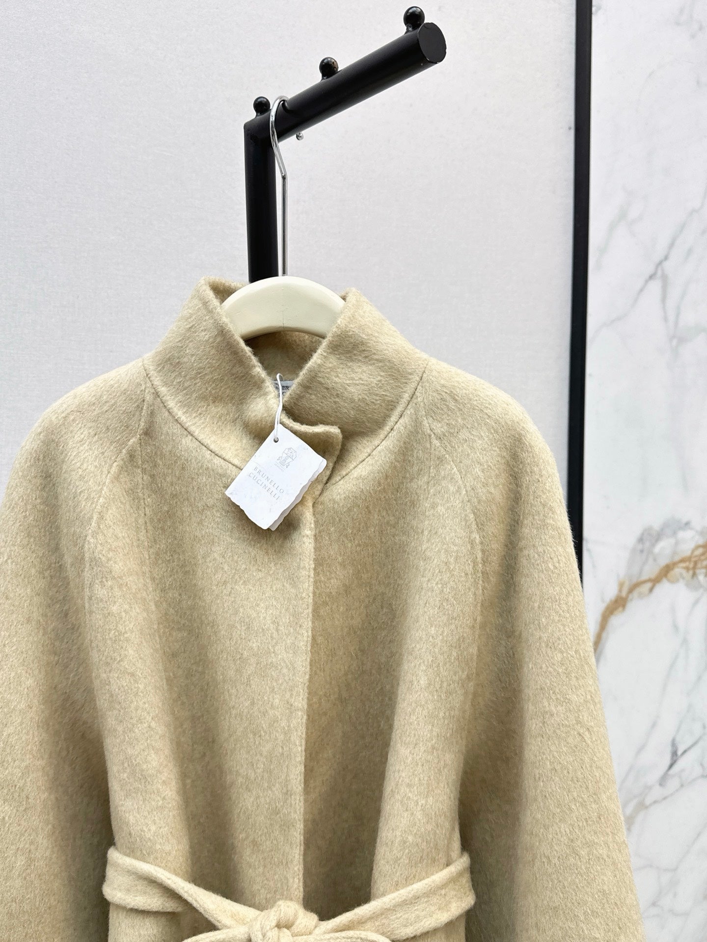Bru 25 wool and cashmere coat(BEIGI/BLACK)