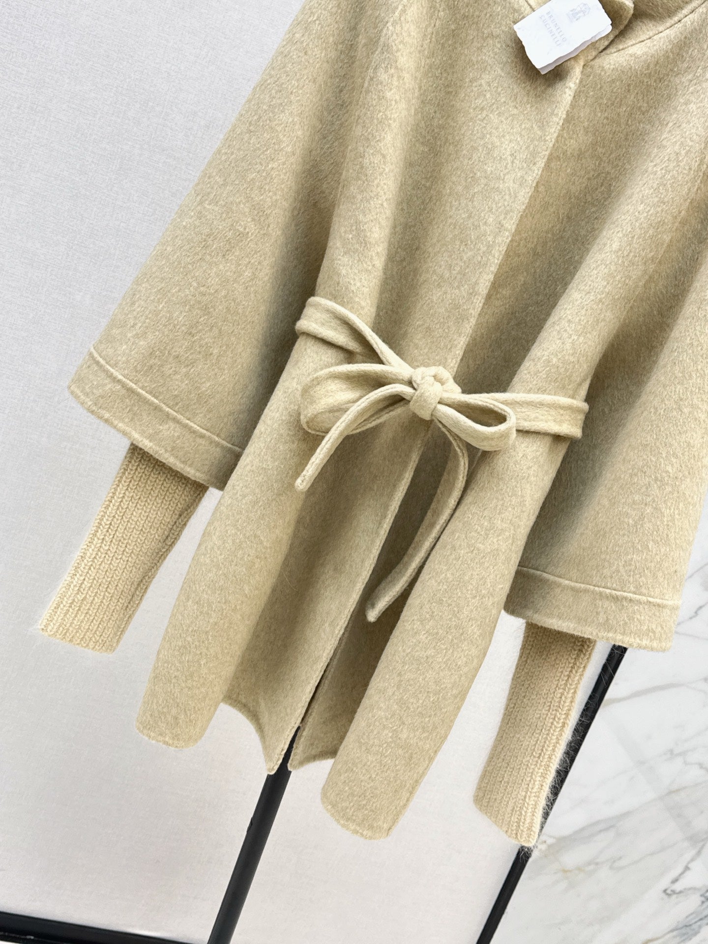 Bru 25 wool and cashmere coat(BEIGI/BLACK)