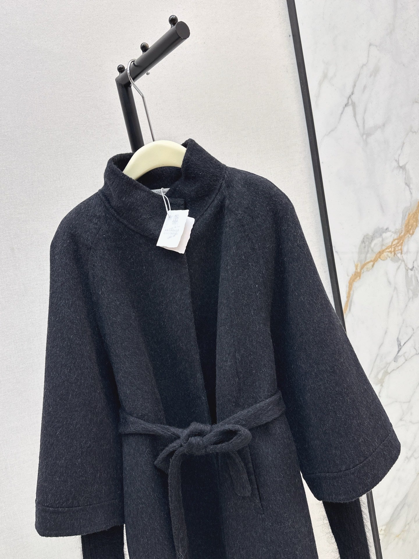 Bru 25 wool and cashmere coat(BEIGI/BLACK)