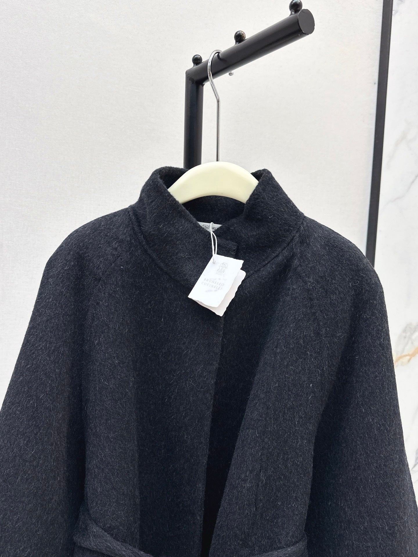 Bru 25 wool and cashmere coat(BEIGI/BLACK)