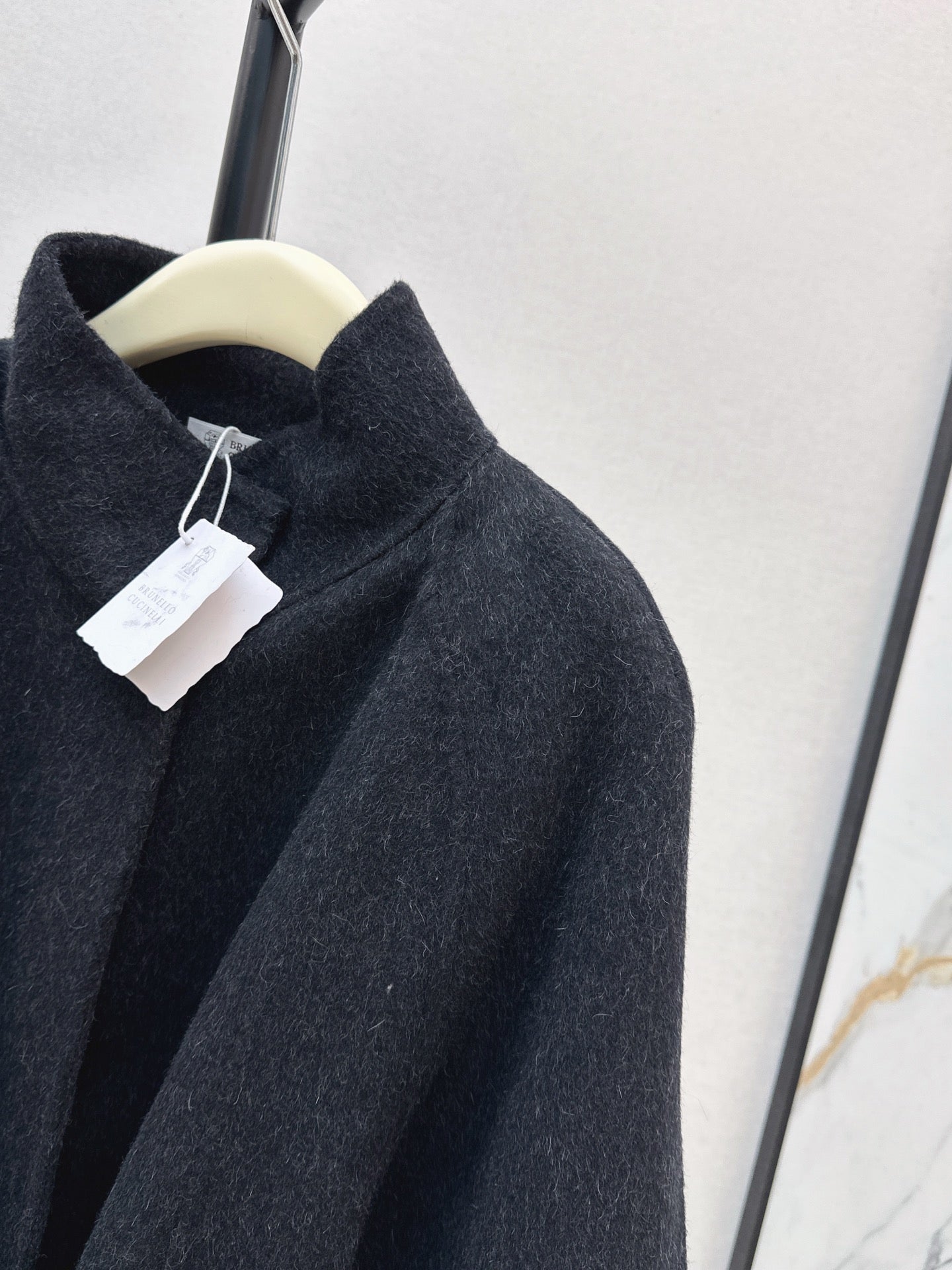 Bru 25 wool and cashmere coat(BEIGI/BLACK)