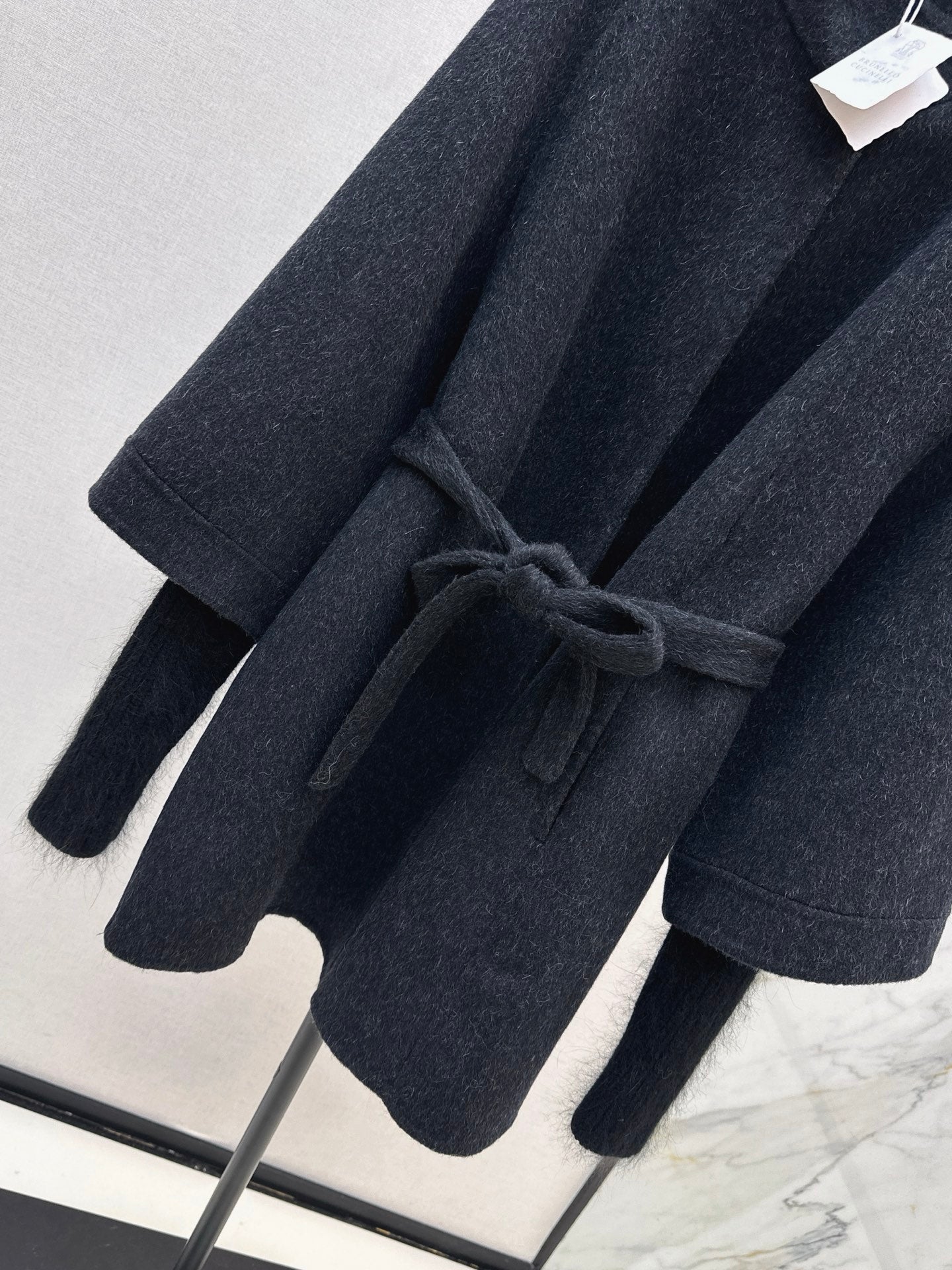 Bru 25 wool and cashmere coat(BEIGI/BLACK)