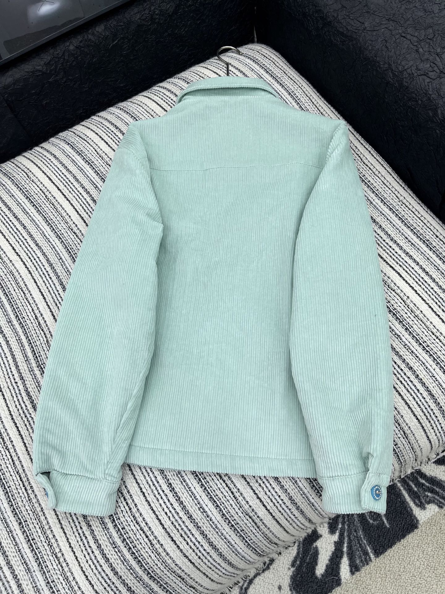 C 25 Vintage Button Corduroy Puffer Jacket(BEIGI/GREEN)