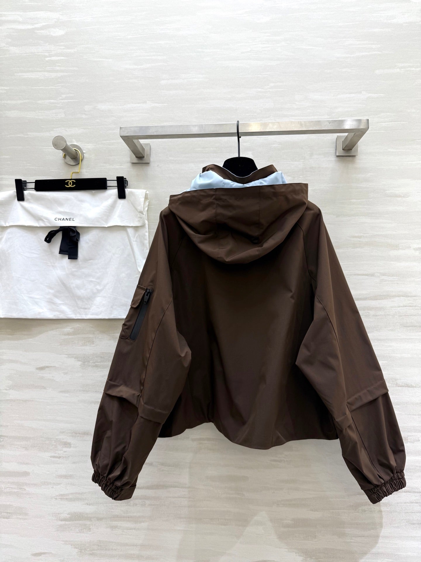 C 25 Vintage Hooded Cropped Jacket