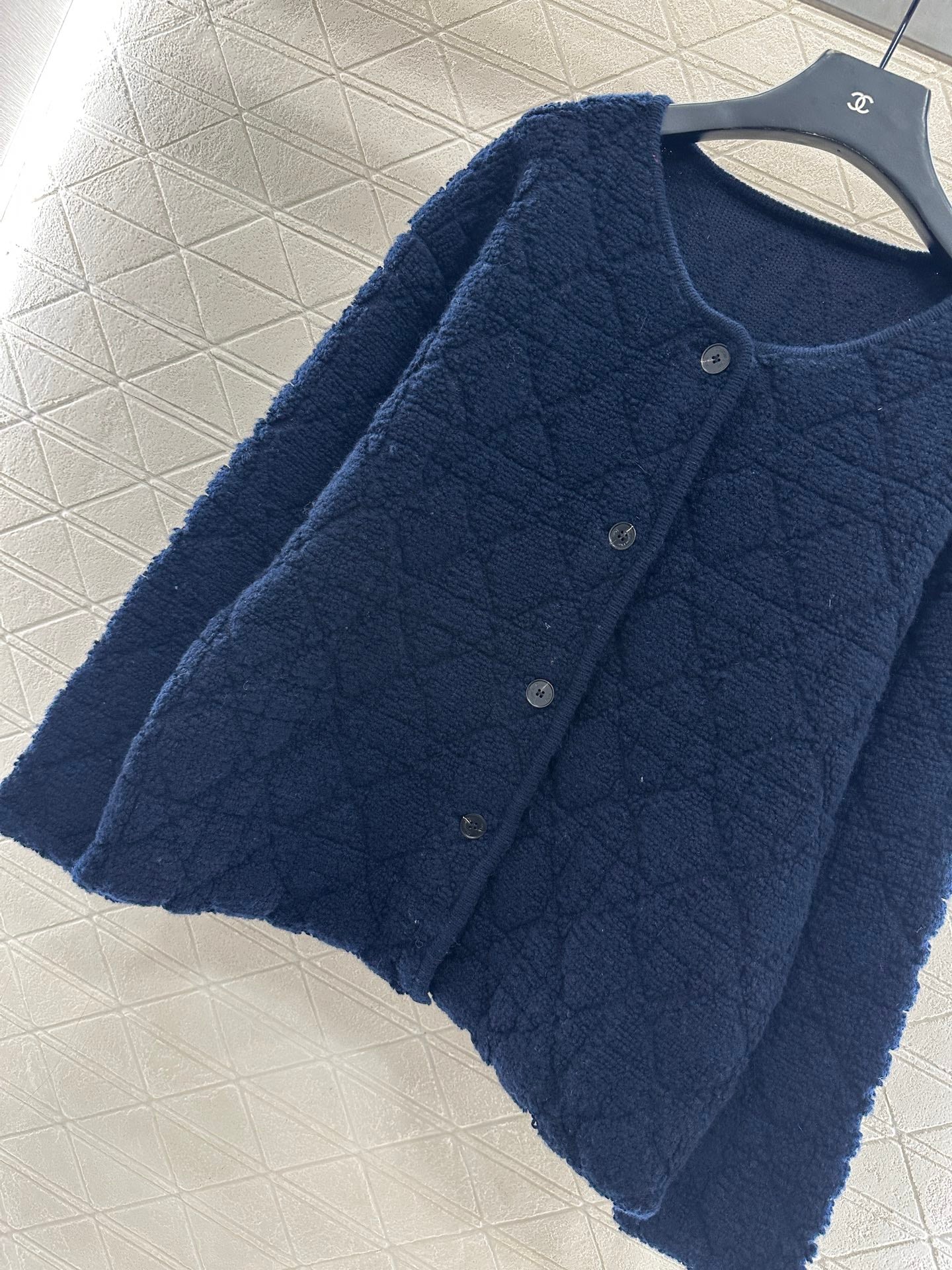 Di 25 Check jacquard wool cardigan jacket