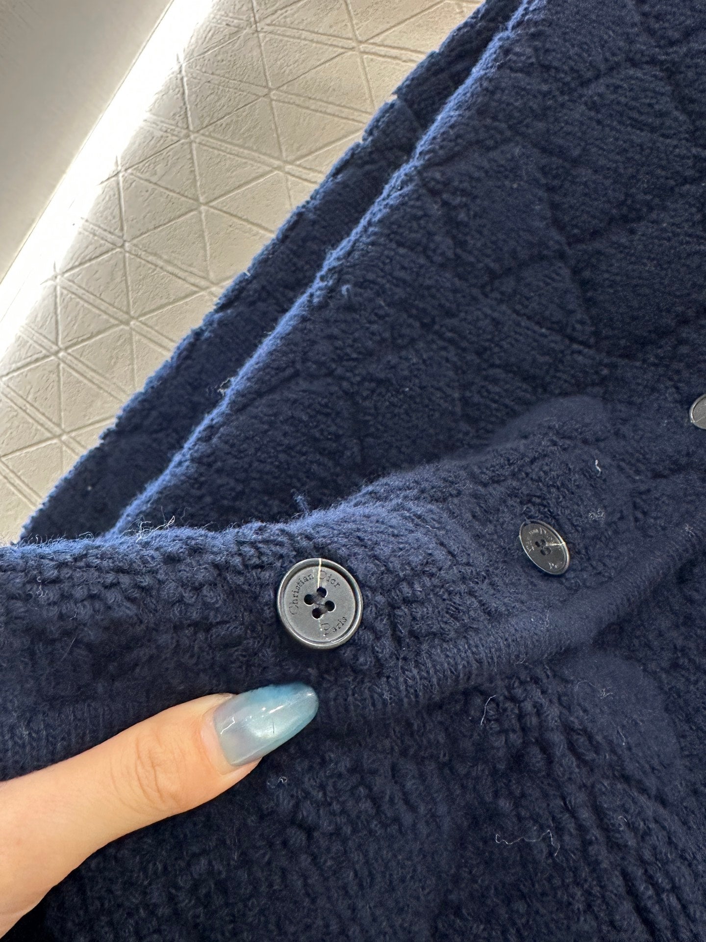 Di 25 Check jacquard wool cardigan jacket