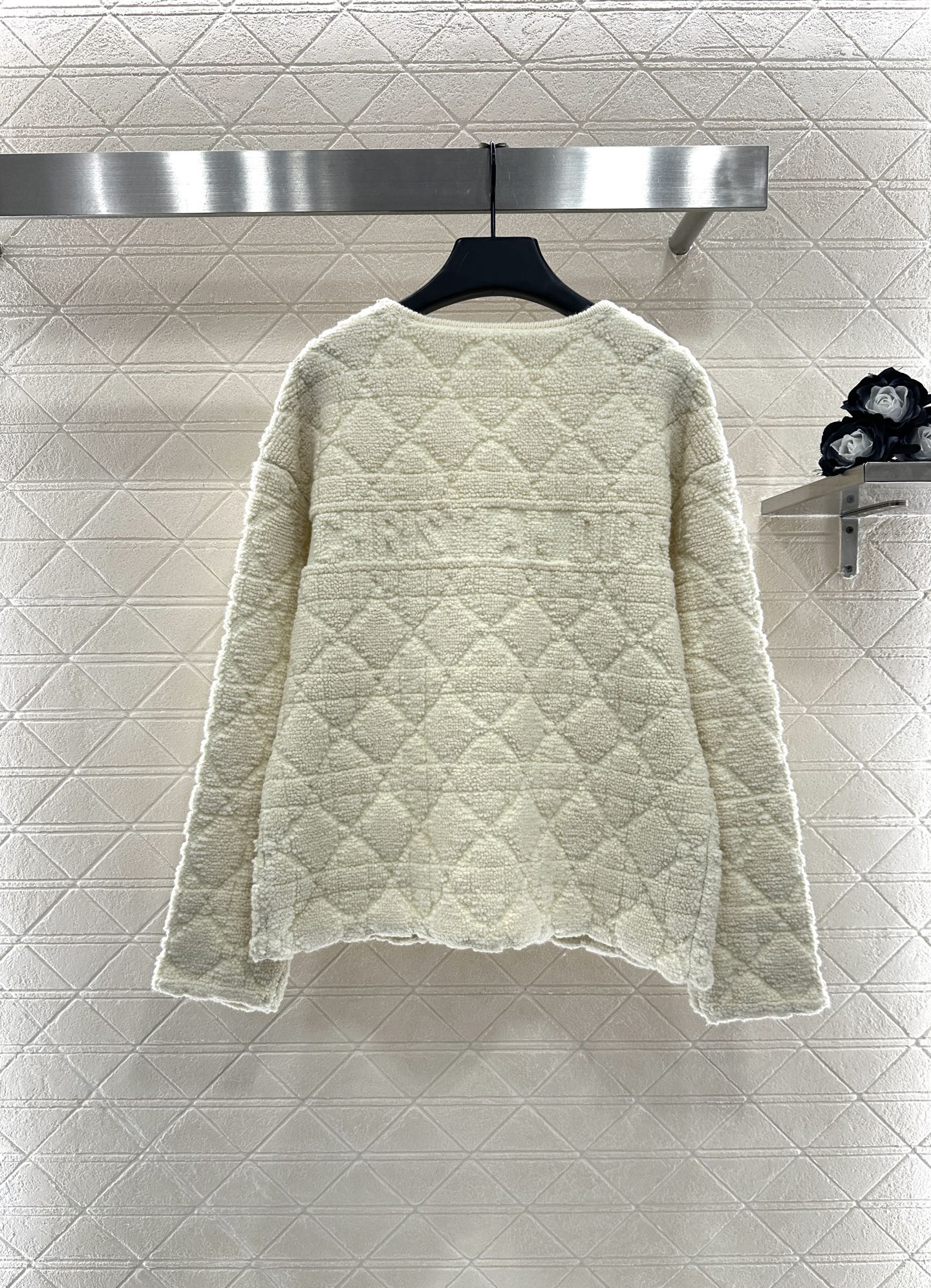 Di 25 Check jacquard wool cardigan jacket