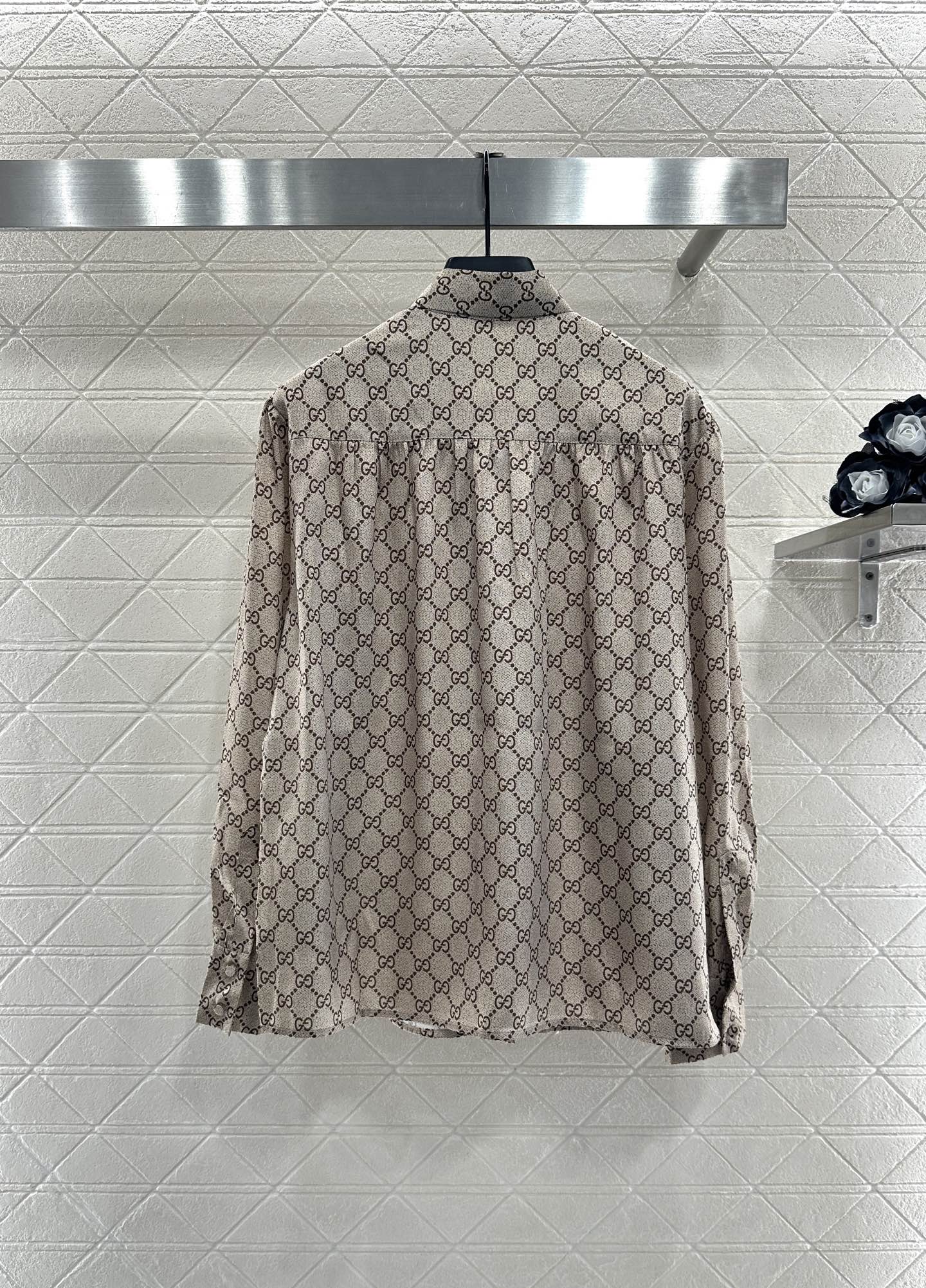 Gu 25 Lace-up printed shirt