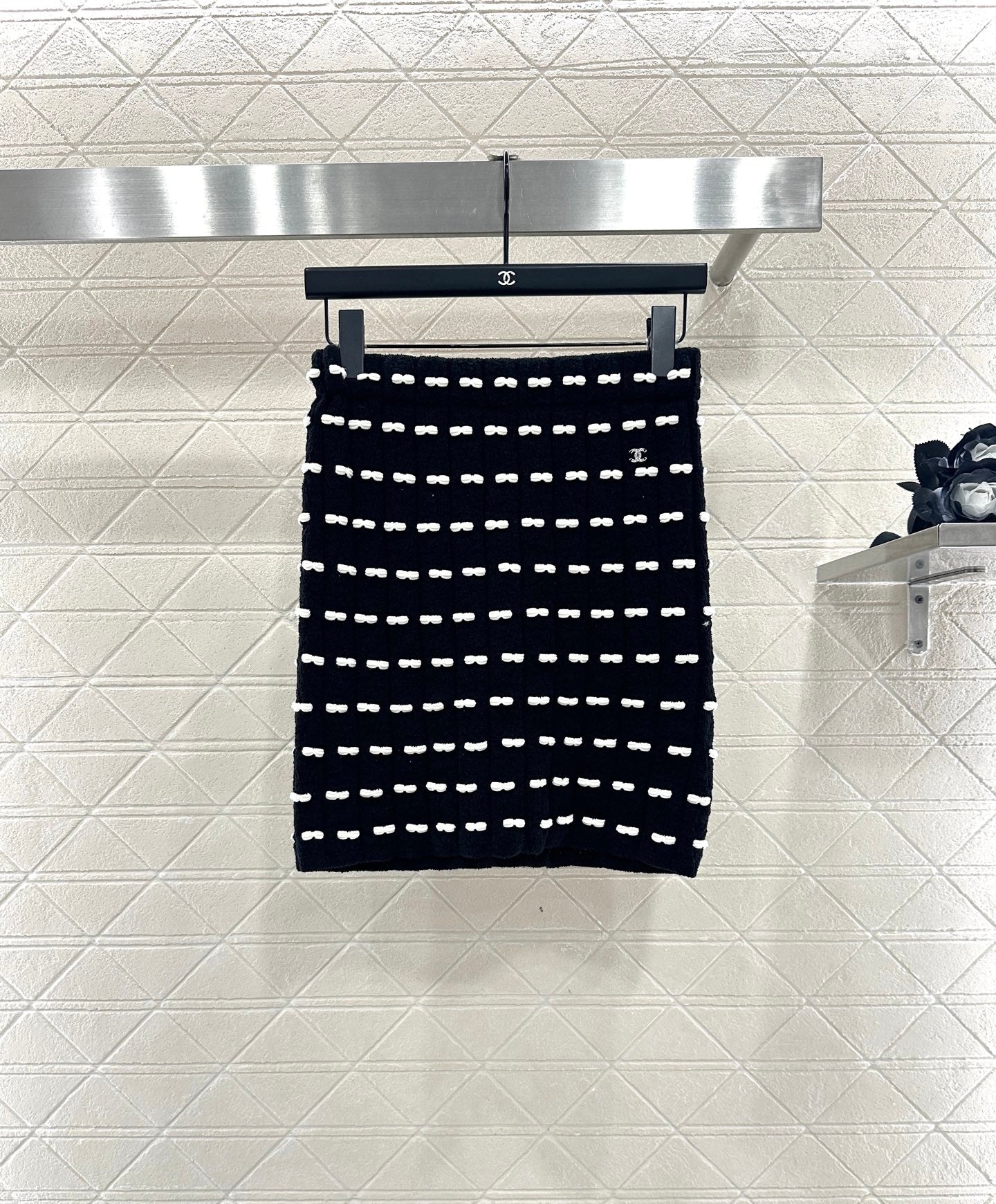 C 25 Bow Knitted Wool Skirt