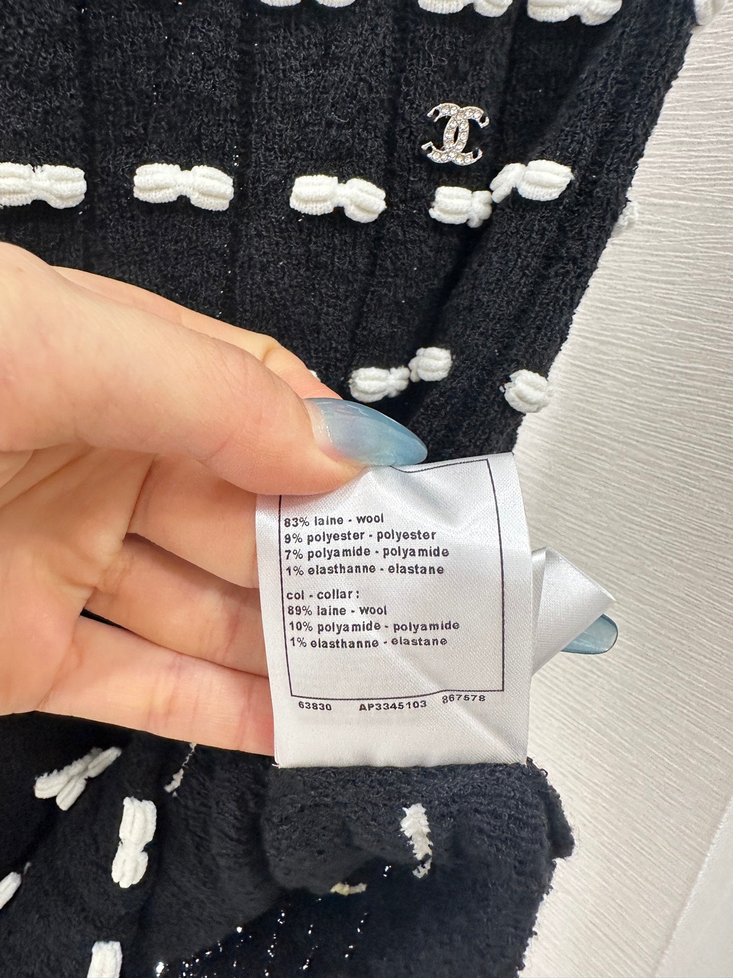 C 25 Bow Knitted Wool Skirt
