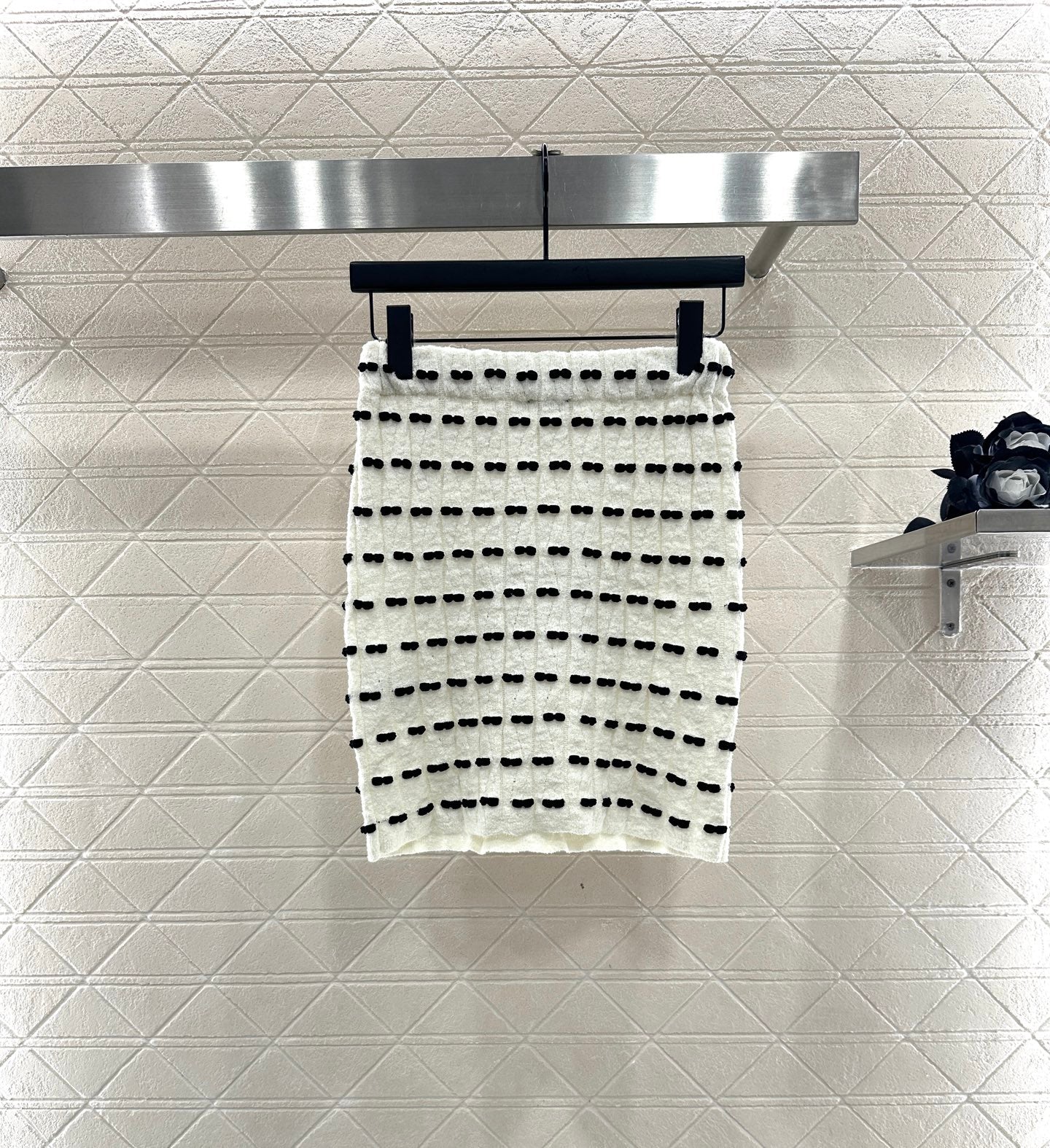 C 25 Bow Knitted Wool Skirt