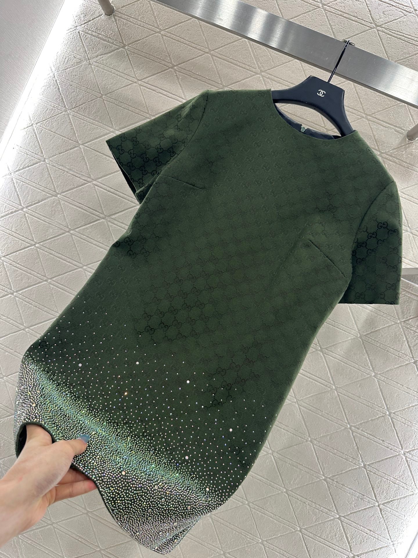 Gu 25 Rhinestone jacquard dress