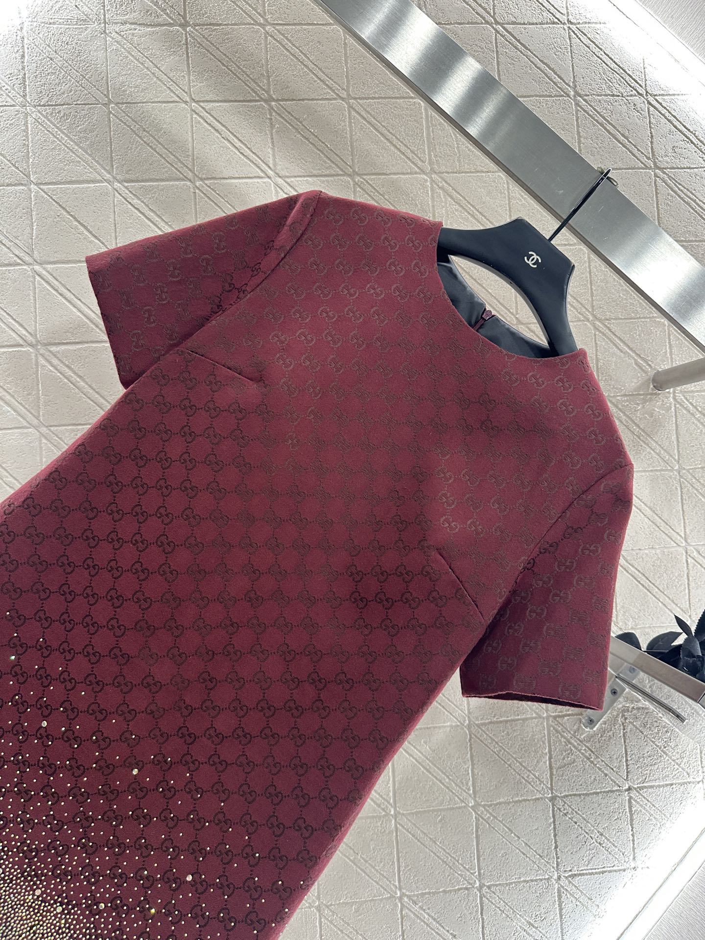 Gu 25 Rhinestone jacquard dress