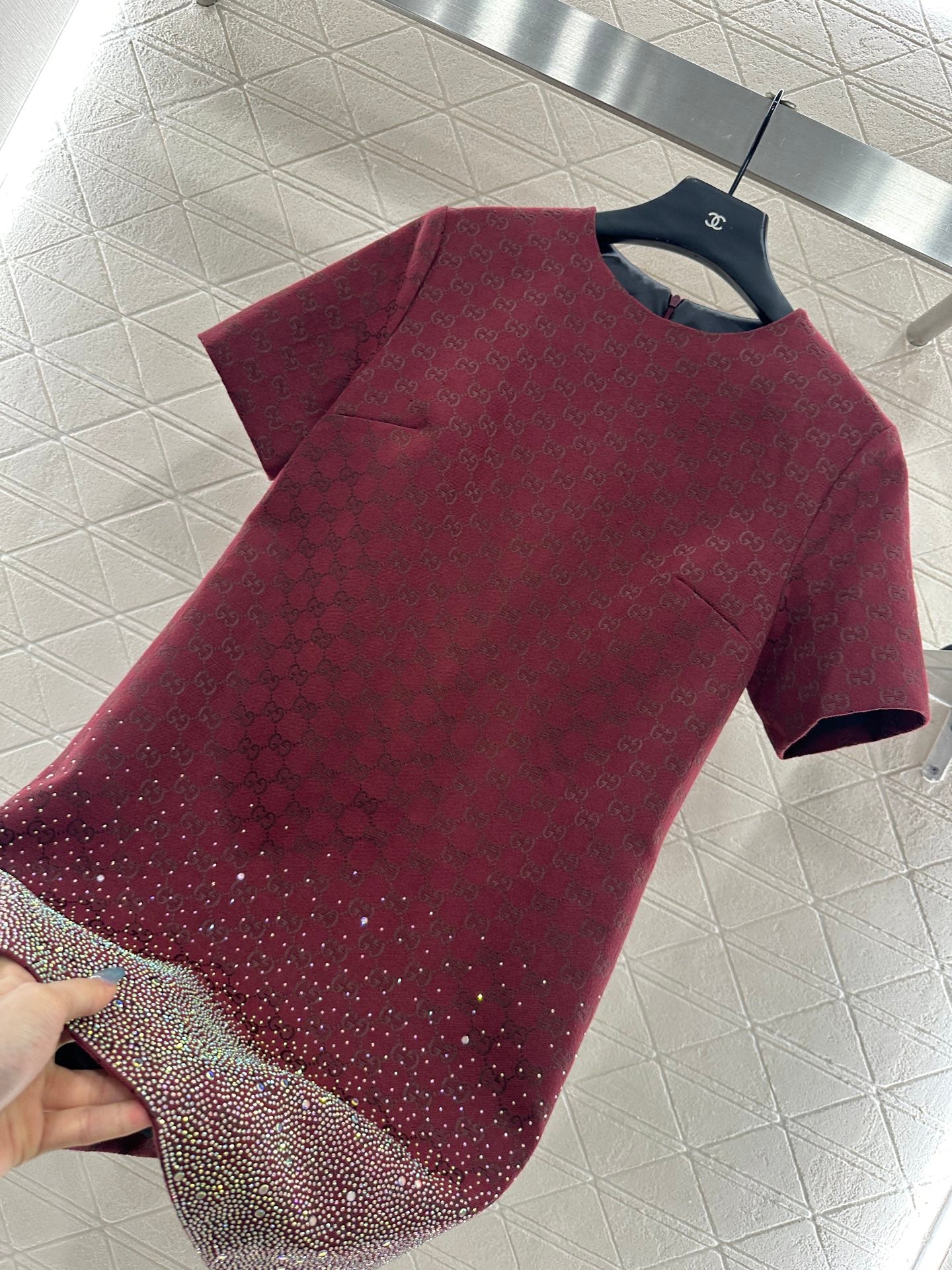Gu 25 Rhinestone jacquard dress