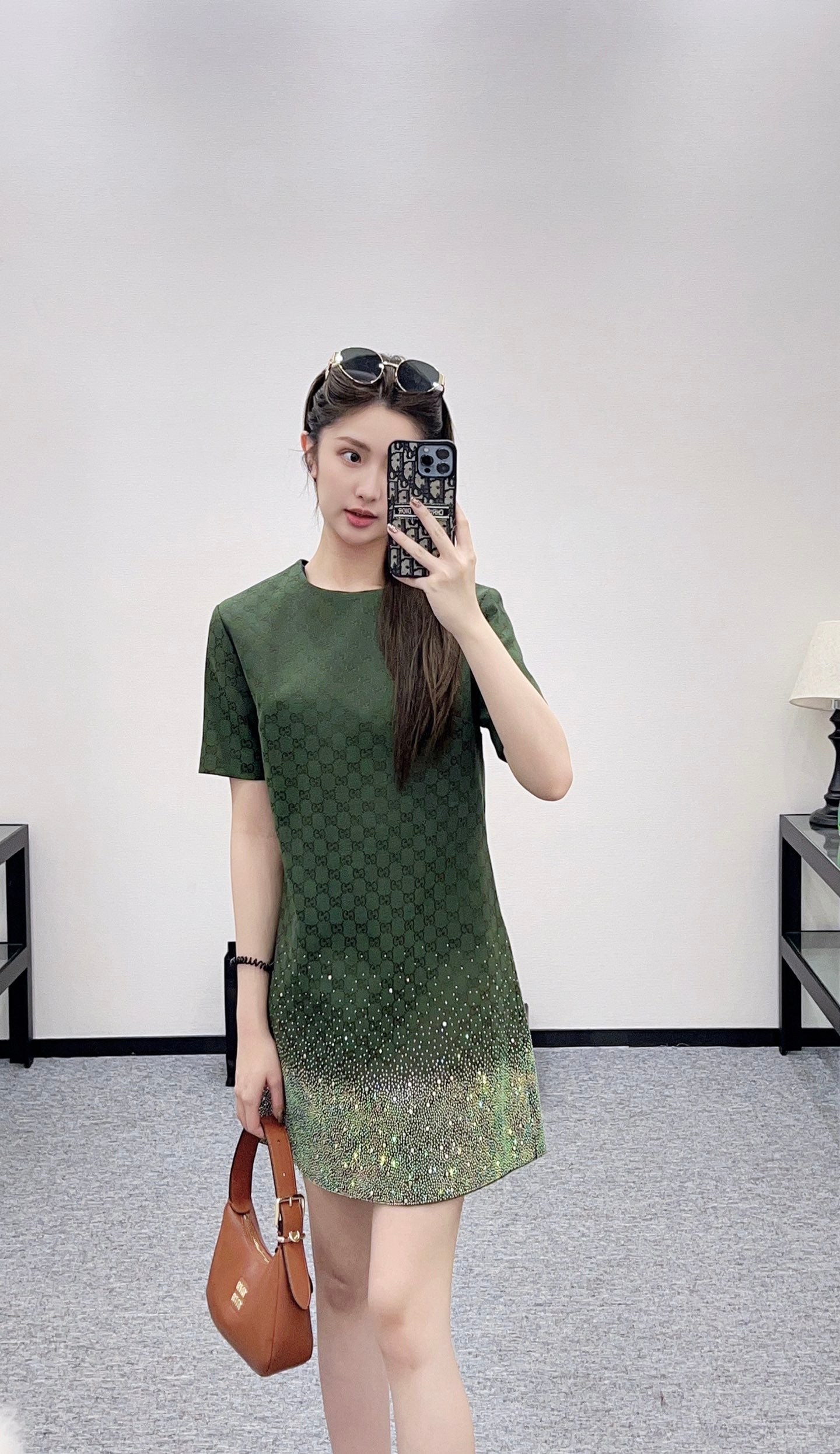 Gu 25 Rhinestone jacquard dress