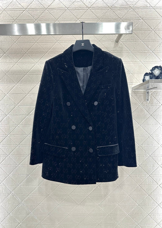 Gu 25 Velvet rhinestone suit jacket