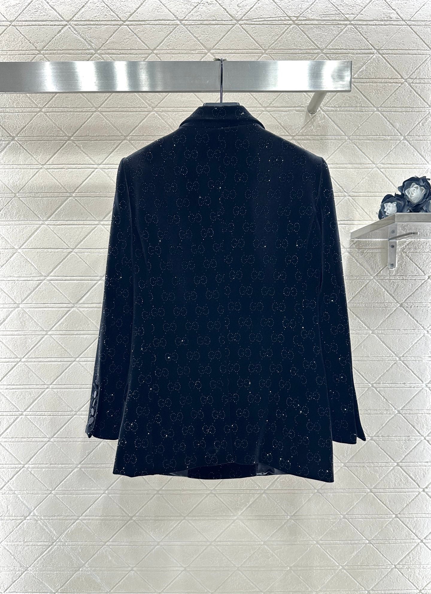 Gu 25 Velvet rhinestone suit jacket