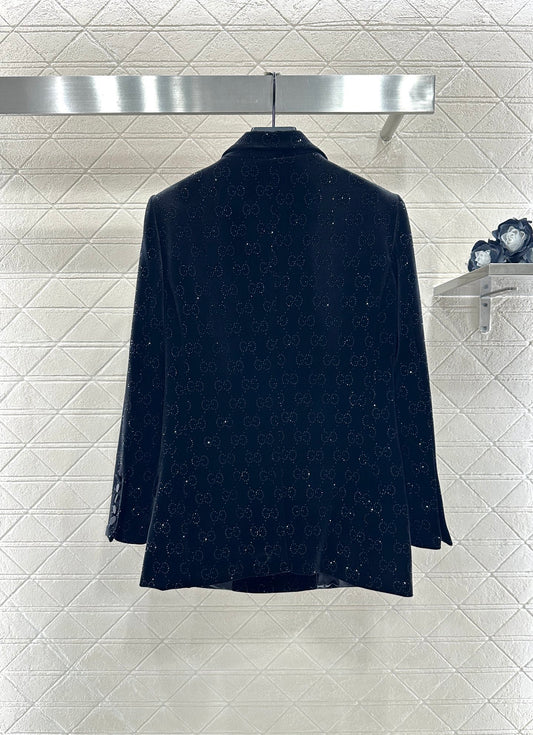 Gu 25 Velvet rhinestone suit jacket