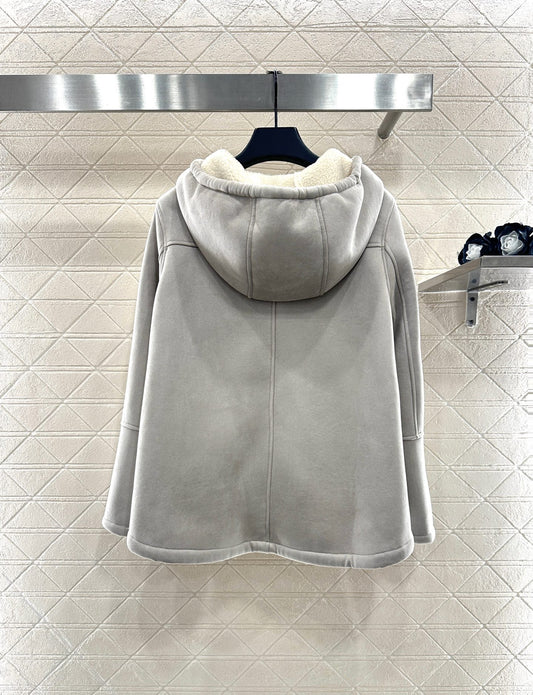 Lo 25 Hooded zip-up poncho