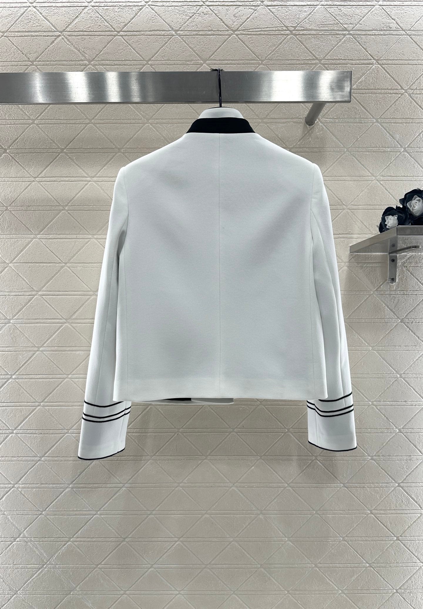 Di 25 Bee logo stand-up collar straight-cut shoulder suit