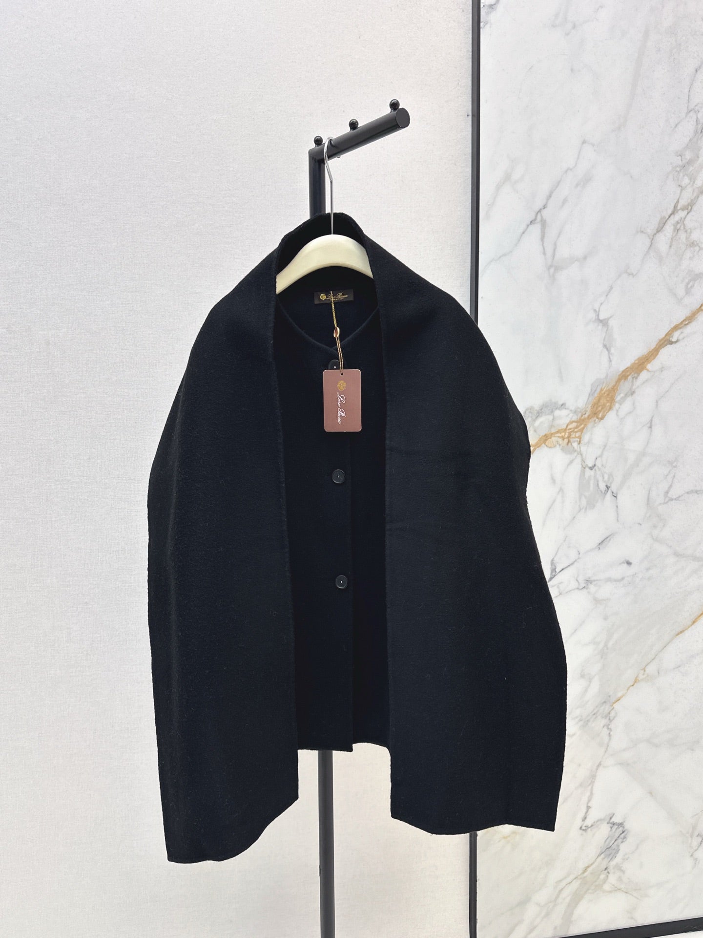 Lor 25 Scarf + Cashmere Wool Jacket(WHITE/BLACK/BROWN)